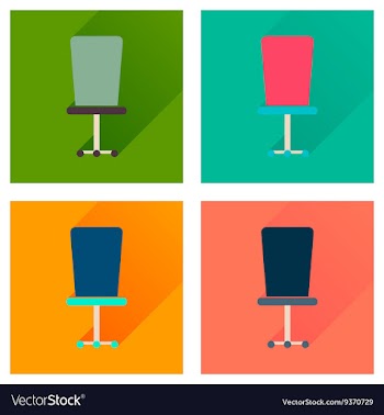 Concept of flat icons with long shadow office vector image