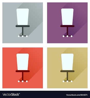 Concept of flat icons with long shadow office vector image