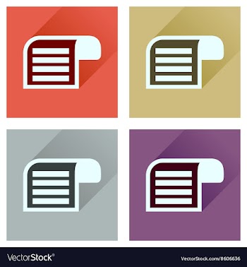Concept of flat icons with long shadow Parchment vector image