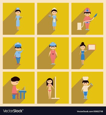 Concept of flat icons with long shadow people vector image