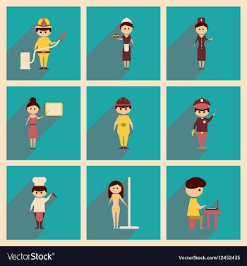 Concept of flat icons with long shadow people vector image
