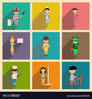 Concept of flat icons with long shadow people vector image