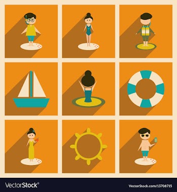 Concept of flat icons with long shadow people vector image