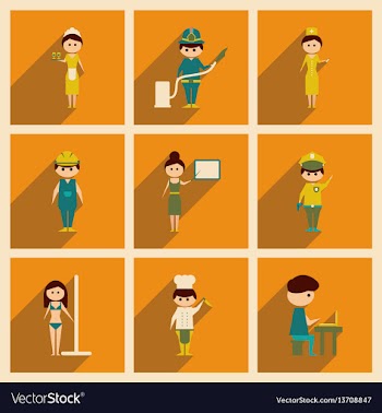 Concept of flat icons with long shadow people vector image