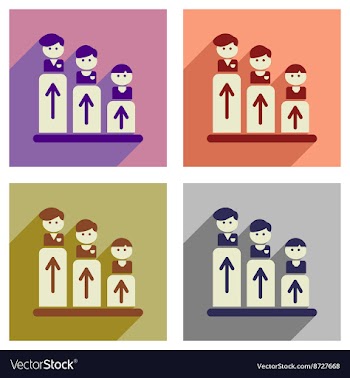 Concept of flat icons with long shadow people vector image