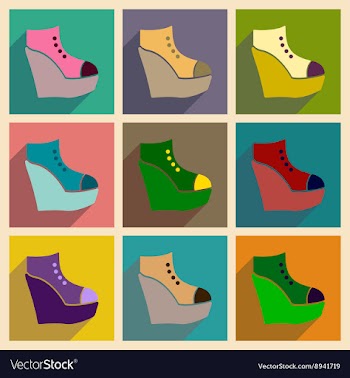 Concept of flat icons with long shadow platform vector image