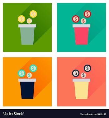 Concept of flat icons with long shadow pot of vector image