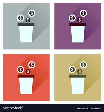Concept of flat icons with long shadow pot of vector image