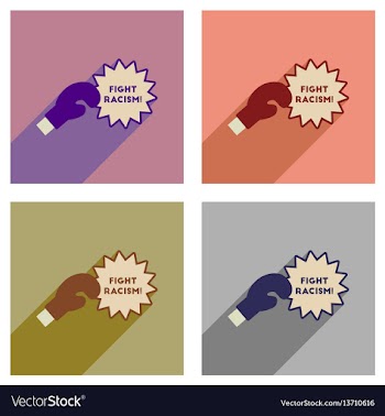 Concept of flat icons with long shadow racism vector image
