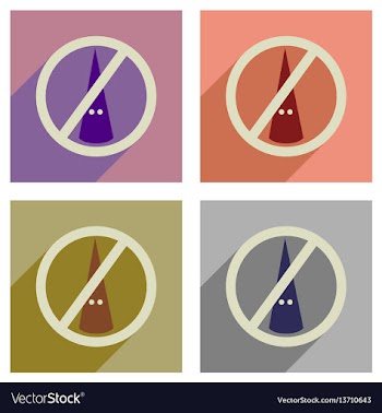 Concept of flat icons with long shadow racism vector image