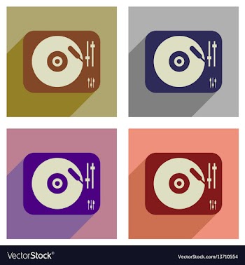 Concept of flat icons with long shadow retro vector image