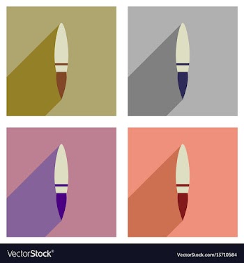 Concept of flat icons with long shadow rocket vector image