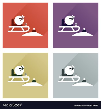 Concept of flat icons with long shadow Santas vector image