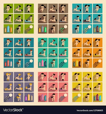 Concept of flat icons with long shadow sex vector image