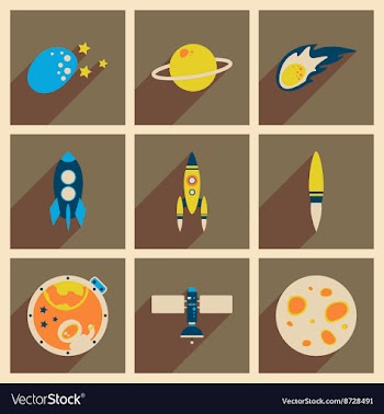 Concept of flat icons with long shadow space vector image