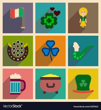 Concept of flat icons with long shadow St vector image