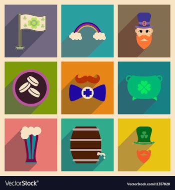 Concept of flat icons with long shadow St vector image