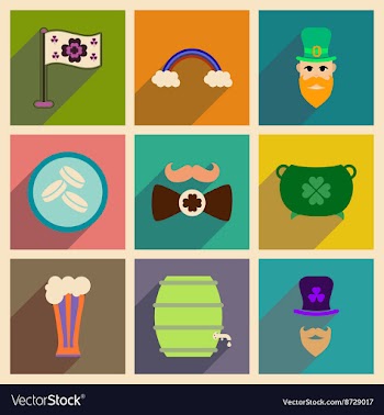 Concept of flat icons with long shadow St vector image