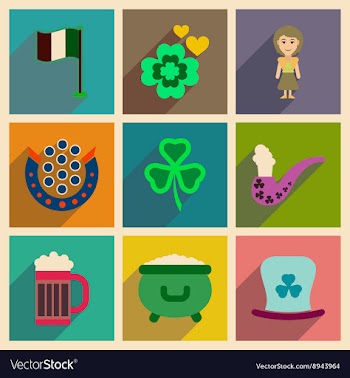 Concept of flat icons with long shadow St vector image