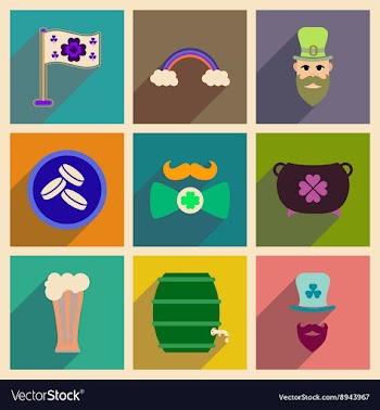 Concept of flat icons with long shadow St vector image