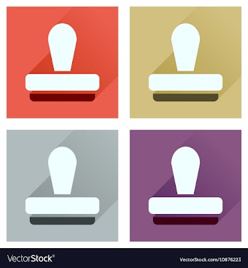 Concept of flat icons with long shadow stamp vector image