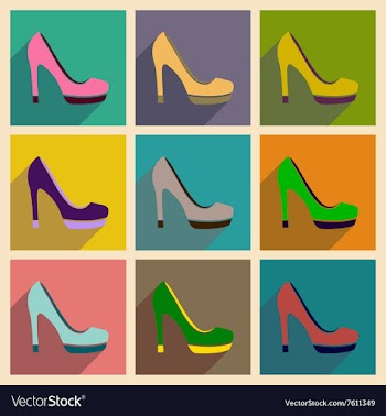 Concept of flat icons with long shadow stiletto vector image