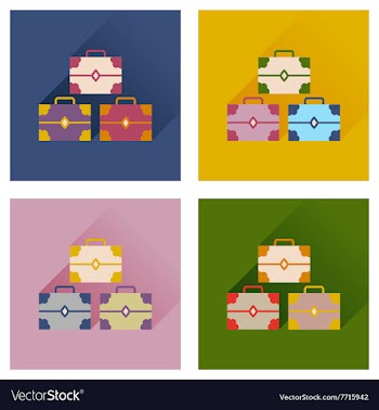 Concept of flat icons with long shadow three vector image