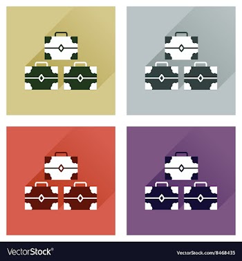 Concept of flat icons with long shadow three vector image