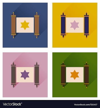 Concept of flat icons with long shadow Torah vector image