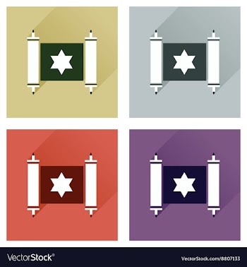 Concept of flat icons with long shadow Torah vector image