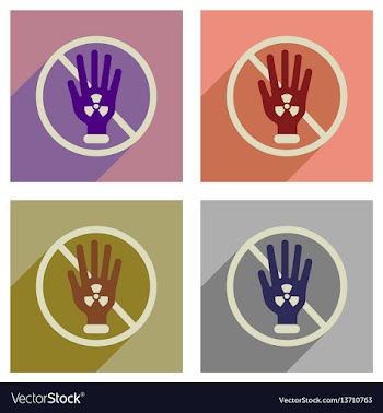 Concept of flat icons with long shadow toxic vector image