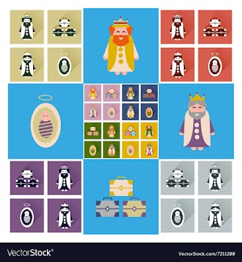 Concept of flat icons with long shadow Traditional vector image