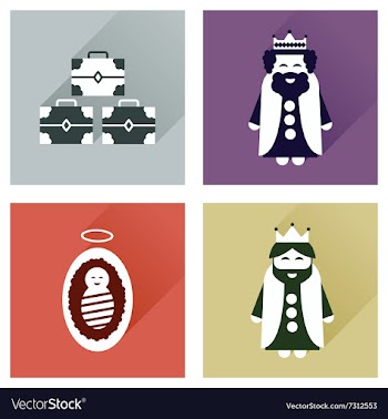 Concept of flat icons with long shadow Traditional vector image