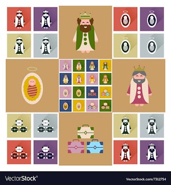 Concept of flat icons with long shadow Traditional vector image