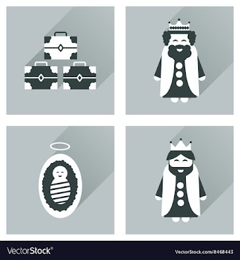 Concept of flat icons with long shadow Traditional vector image