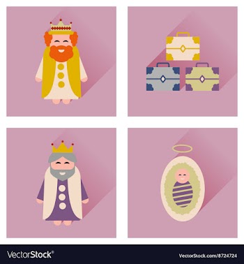 Concept of flat icons with long shadow Traditional vector image
