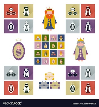 Concept of flat icons with long shadow Traditional vector image