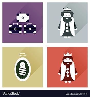 Concept of flat icons with long shadow Traditional vector image