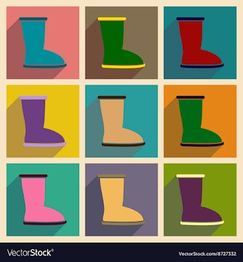 Concept of flat icons with long shadow ugg boots vector image