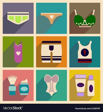 Concept of flat icons with long shadow Underwear vector image