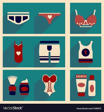 Concept of flat icons with long shadow Underwear vector image