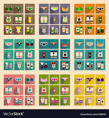 Concept of flat icons with long shadow Underwear vector image