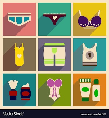 Concept of flat icons with long shadow Underwear vector image