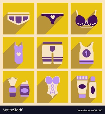Concept of flat icons with long shadow Underwear vector image