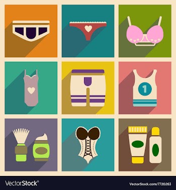 Concept of flat icons with long shadow Underwear vector image