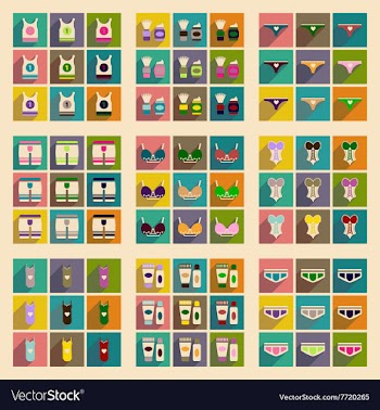 Concept of flat icons with long shadow Underwear vector image