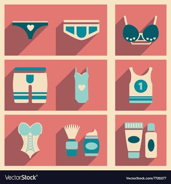 Concept of flat icons with long shadow Underwear vector image
