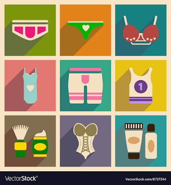 Concept of flat icons with long shadow Underwear vector image