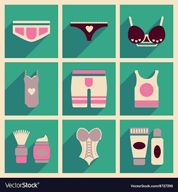 Concept of flat icons with long shadow Underwear vector image