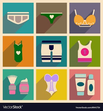 Concept of flat icons with long shadow Underwear vector image
